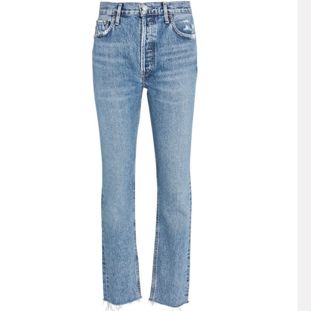 AGOLDE Jamie High Rise Distressed Jeans in Livestream, Size 26